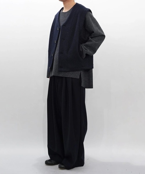 セール】【VOAAOV】WOOLLET Oversize V-Neck Vest（ベスト）｜VOAAOV