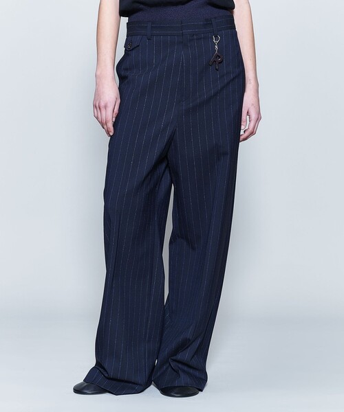 6（ロク）の「＜6(ROKU)＞ネップ ストライプ パンツ（スラックス