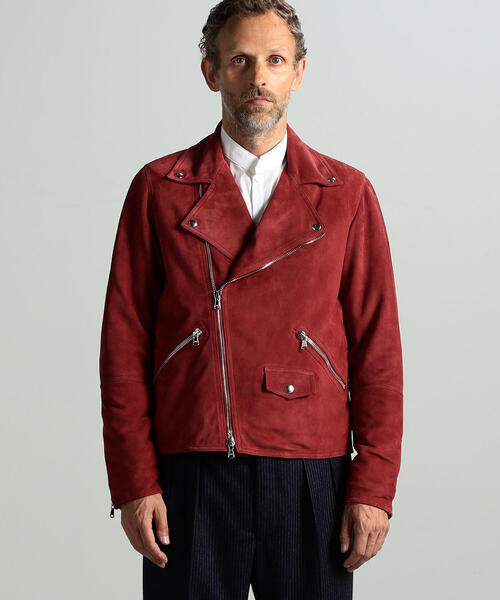 セール】【別注】DENIM×TOMORROWLAND ゴートスエード ダブルライダース