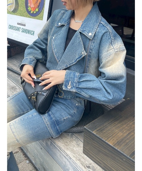 EVRIS（エヴリス）の「グラデーションデニムショートライダース