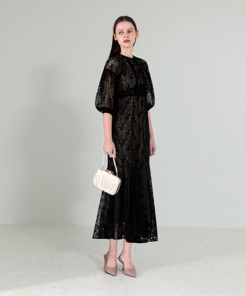 Leja（レジャ）の「【LEJA】刺しゅう花柄総レースマーメイドタイト