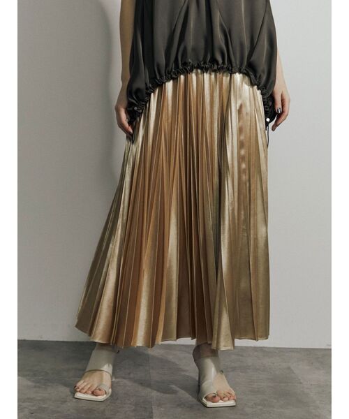 UN3D.（アンスリード）の「オリガミプリーツスカート グロッシー