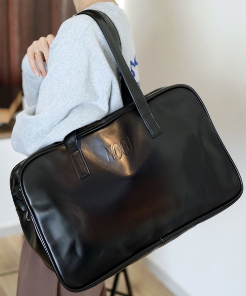 セール】【2WAY・大容量】韓国トレンド ヴィーガンレザースクエア