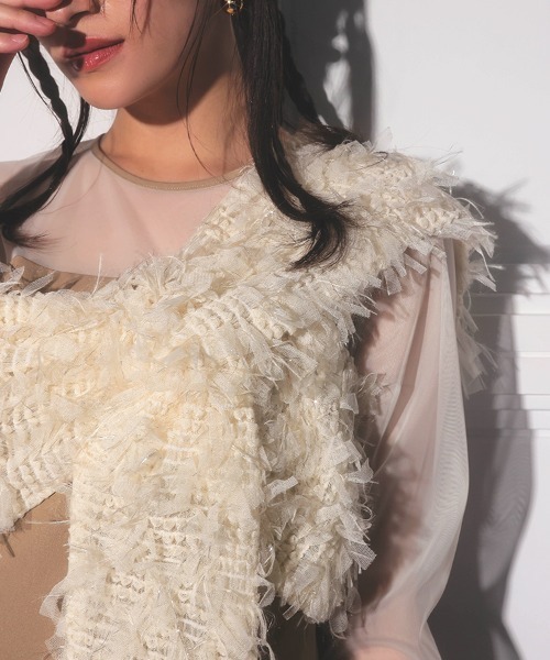 セール】【ANDRESD】fringe glitter knot dress ドレス 秋冬 結婚式