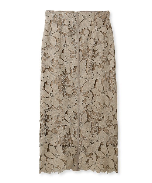 FRAY I.D（フレイアイディー）の「フラワーラメレースタイトスカート