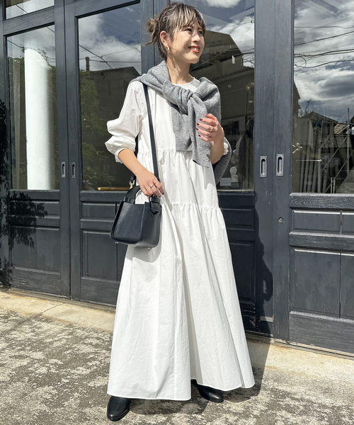 セール】コットンツイルティアードワンピース（ワンピース）｜Spick