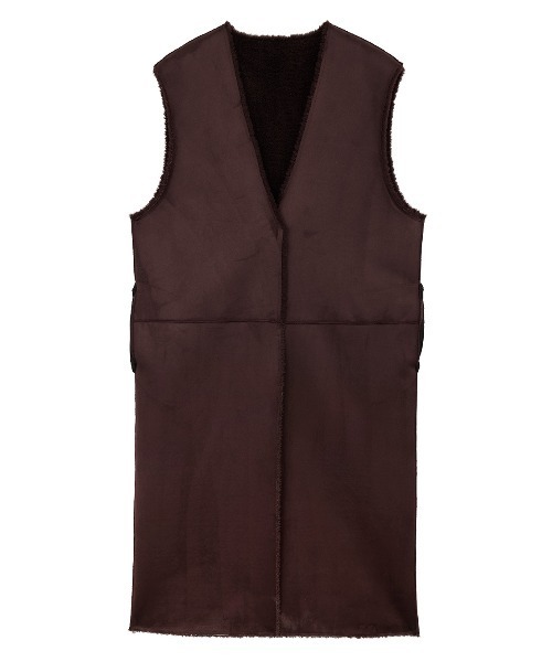 Ameri（アメリ）の「FABRIC BLOCKING LONG BOA VEST（ベスト）」 - WEAR