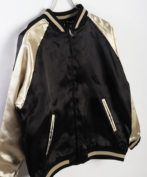 百花繚乱 和柄リバーシブルスカジャン（波桜）（スカジャン）｜百花