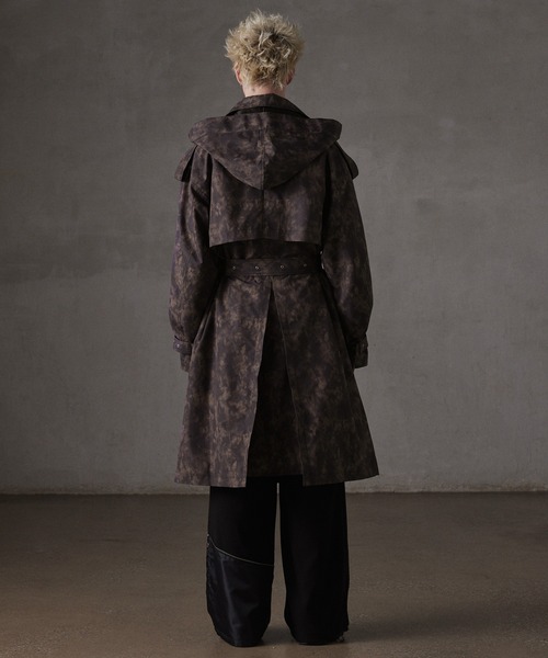 GRANCY】Patterned Long Trench Coat / 総柄ロングトレンチコート