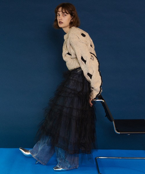 MAISON SPECIAL（メゾンスペシャル）の「Cable Slit Hand Short Knit