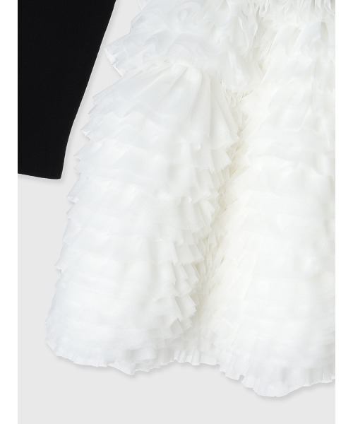 セール】ボリュームチュールフリルニットワンピース（ワンピース