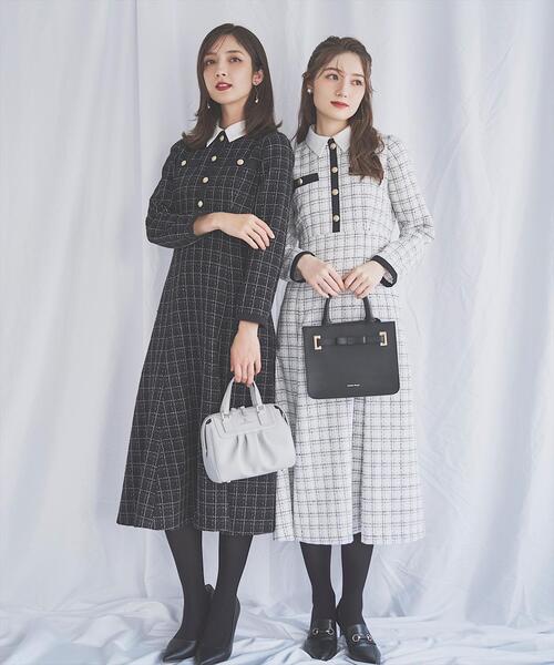 襟付きツイードワンピース（ワンピース）｜SWINGLE（スウィングル）の