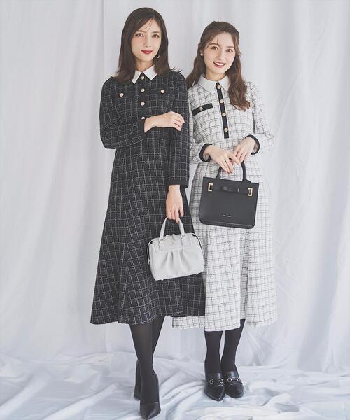 襟付きツイードワンピース（ワンピース）｜SWINGLE（スウィングル）の