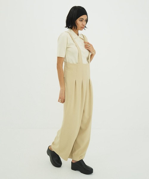 セール】SHOULDER PADS POLO KNIT TOPS（ニット/セーター）｜CLANE