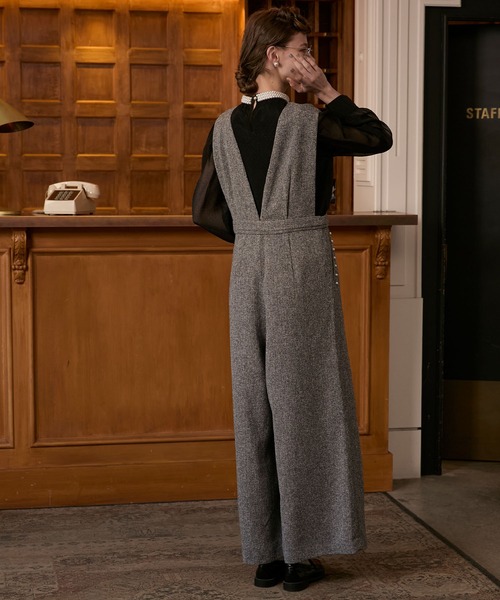 セール】【BONLECILL noir】パワーショルダーノーカラージャケット