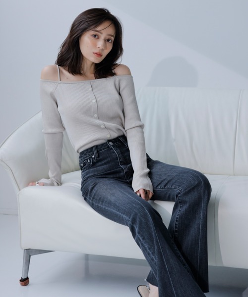 Semi flare denim/セミフレアデニム（デニムパンツ）｜anuans（ア