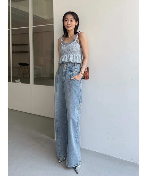 FRAY I.D（フレイアイディー）の「アシメダブルウエストワイドデニム