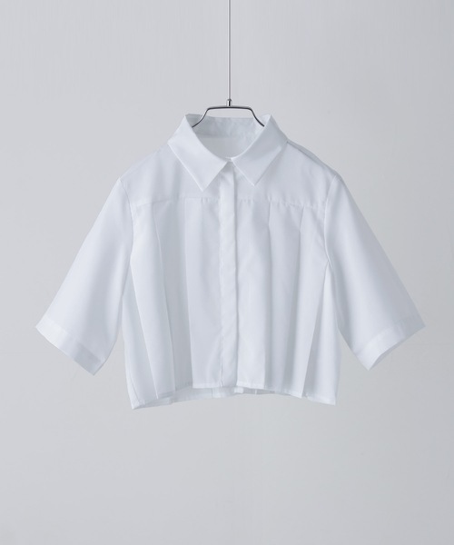 etoll.（エトル）の「タックプリーツクロップドシャツ（シャツ