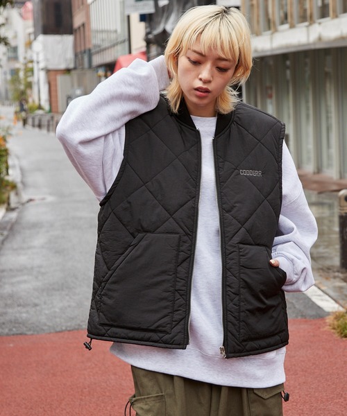 CODDERR】ロゴ刺繍 ダイヤキルティングベスト MONO-MART│MONO-MART