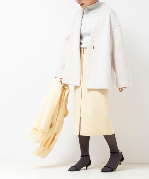 試着のみ！NOLLEY'S sophiモヘヤシャンブレーシャギーショートコート