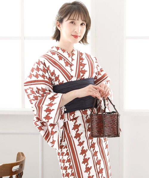10種類から選べるレディース3点セット／【大人浴衣+兵児帯+下駄