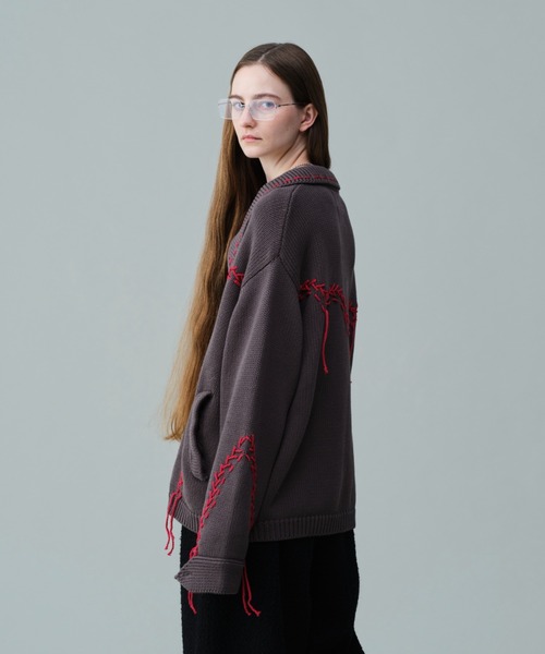 soerte × camphor wood / ハンドステッチウエスタンニット soerte