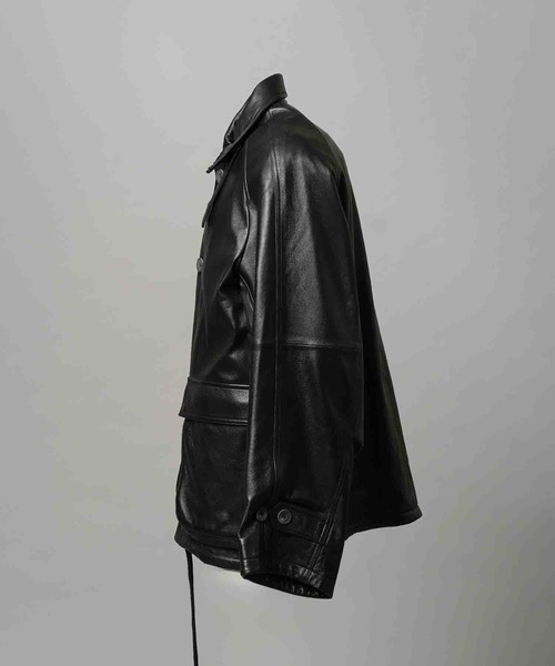 UNISEX》Sheep Leather Front Button Single Blouson/シープレザー