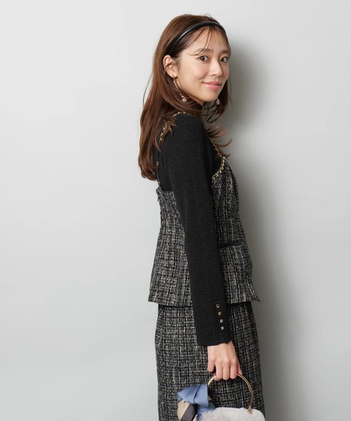 JUSGLITTY（ジャスグリッティー）の「チェーントリムツイードキャミ