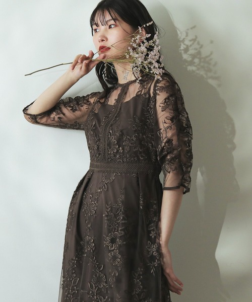 Kana（カナ）の「レース刺繍 ヴィンテージライク パーティー ドレス