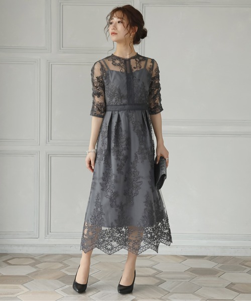 Kana（カナ）の「レース刺繍 ヴィンテージライク パーティー ドレス