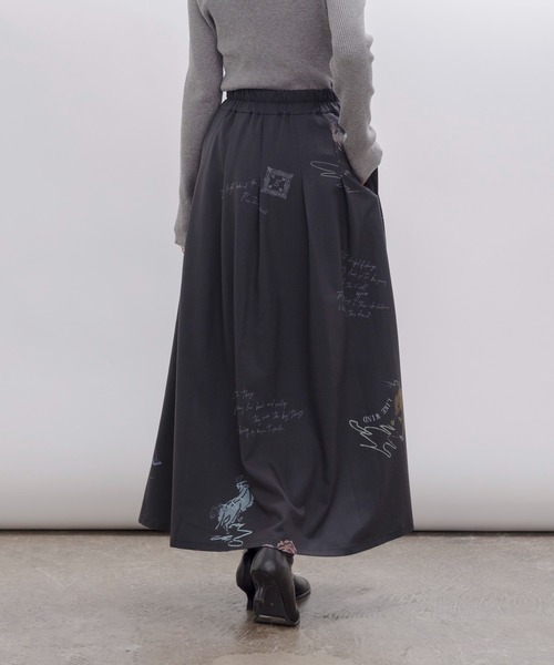 テキスト馬柄ptタックプリーツスカート Eimee Law│Eimee Law