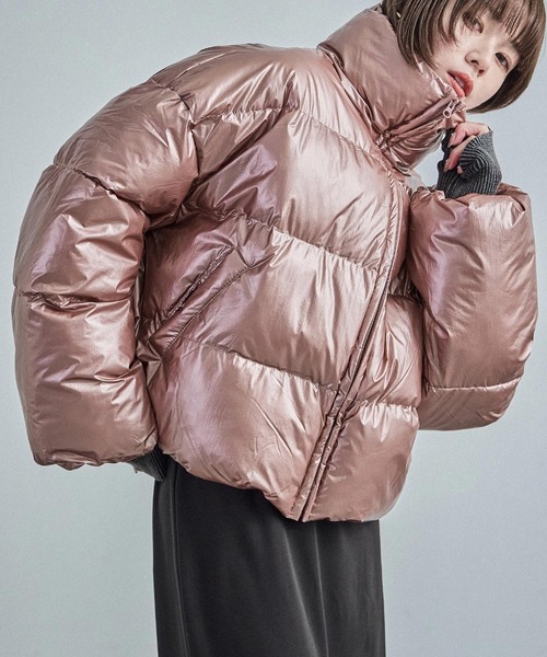 メタリックタフタ 中綿ダウンジャケット（ダウンジャケット/コート