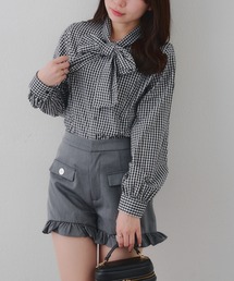 パフスリーブ ボウタイ」に該当するトップス（リボン）ファッション