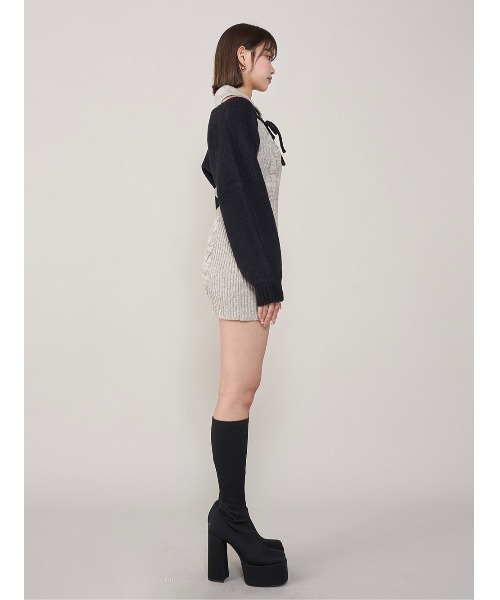 ショートボレロニットミニワンピース（ワンピース）｜Darich