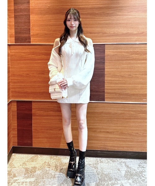 ショートボレロニットミニワンピース（ワンピース）｜Darich