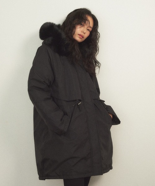 セール】フェイクファー付きミドルコート（モッズコート）｜Shelly