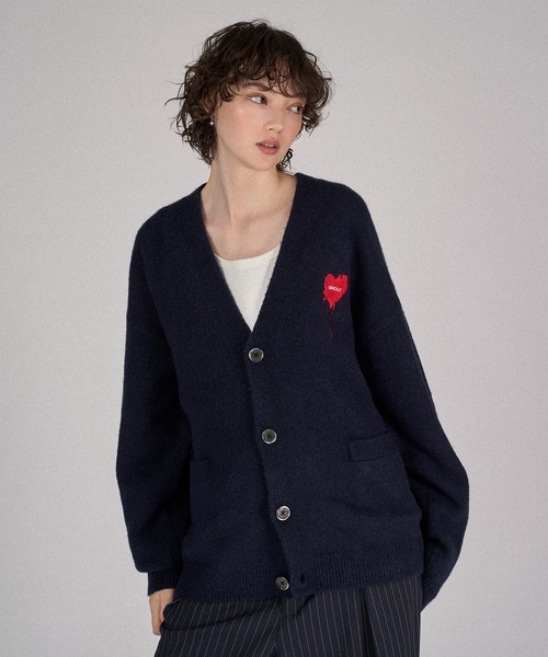 MELTY HEART LOGO KNIT CARDIGAN / メルティーハートロゴニット
