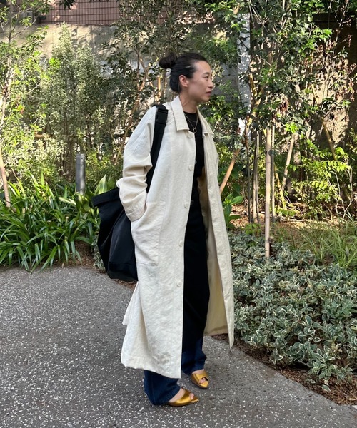ENOF（イナフ）の「twill long coat（ステンカラーコート）」 - WEAR