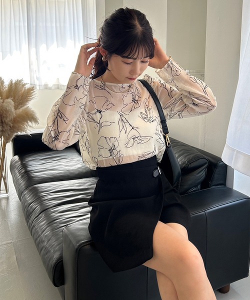 セール】前後2WAYパフスリーブシアーブラウス（シャツ/ブラウス）｜one