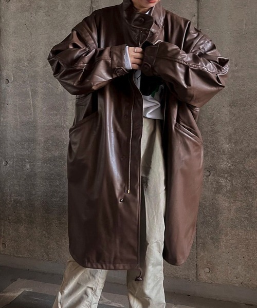 セール】2WAYフェイクレザーモッズコート（モッズコート）｜byYOUANCE