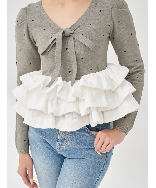 ボリュームフレアニットチュニック（ニット/セーター）｜Darich