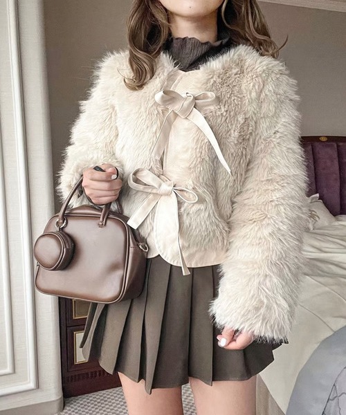 セール】ショートファーリボンジャケット（その他アウター