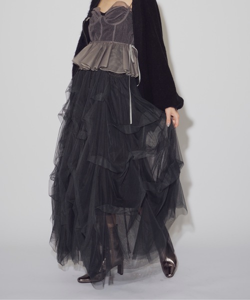デニムcarrie(ボリュームチュールスカート)（スカート）｜LA BELLE