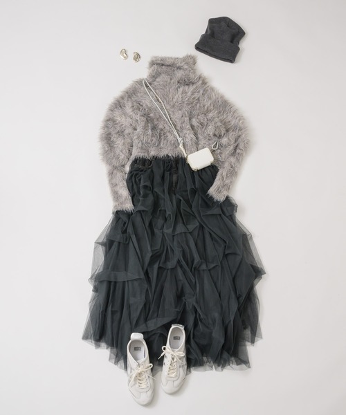 デニムcarrie(ボリュームチュールスカート)（スカート）｜LA BELLE