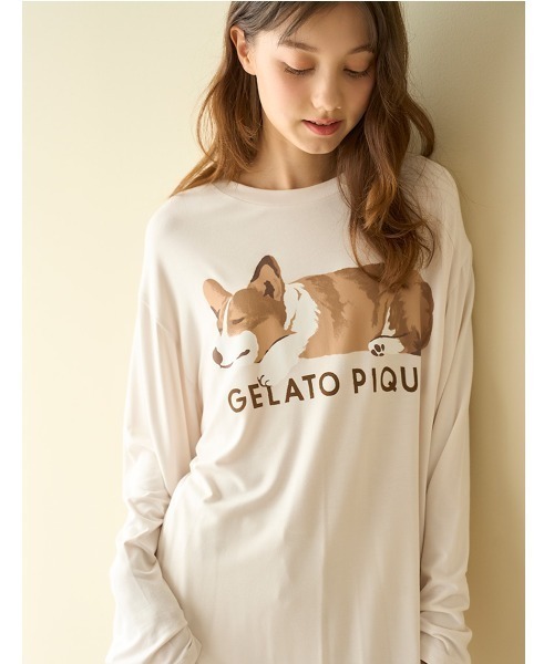 gelato pique（ジェラートピケ）の「SLEEPING DOGワンポイントロンT