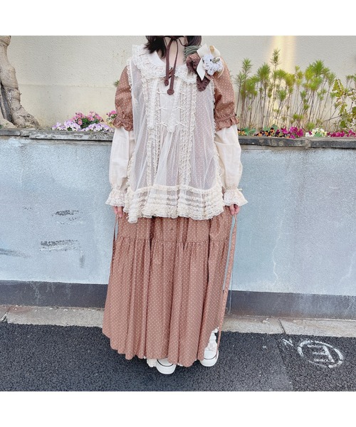 PINK HOUSE（ピンクハウス）の「ドットチュールタブリエ（チューブ