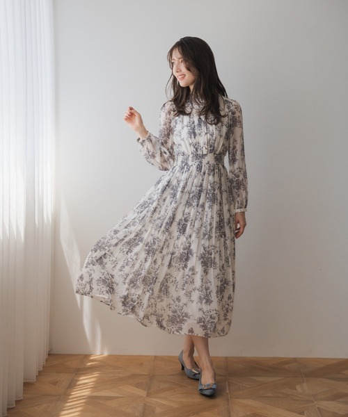 セール】2025秋冬新作 フラワージュイプリーツワンピース（ワンピース