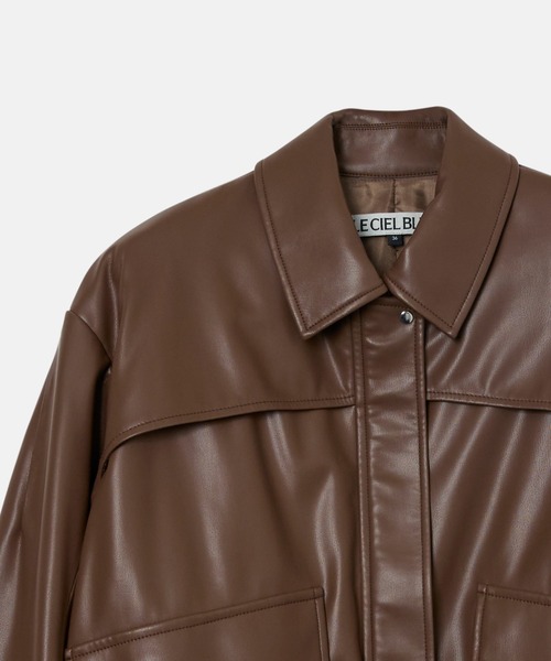 セール】フェイクレザーブルゾン / Faux Leather Blouson（テーラード