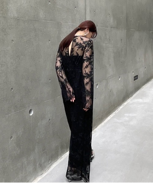 Ameri（アメリ）の「SPANGLE LACE ROMPERS（サロペット/オーバーオール