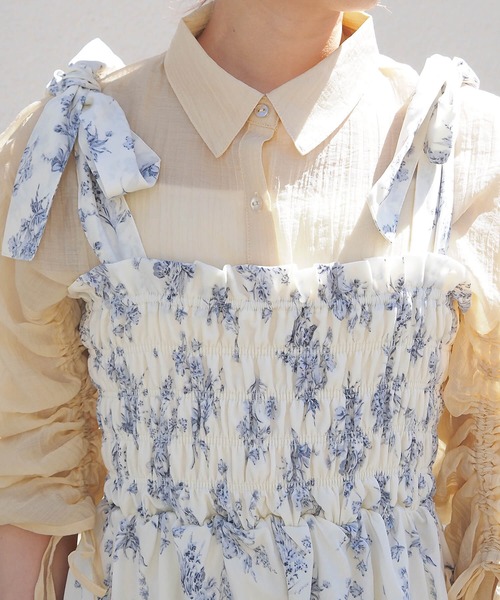 セール】肩リボンシャーリングワンピース（ワンピース）｜tiptop